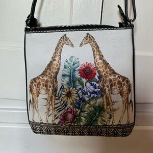 BRIGHTON Africa Stories Giraffes Cross Body Purse